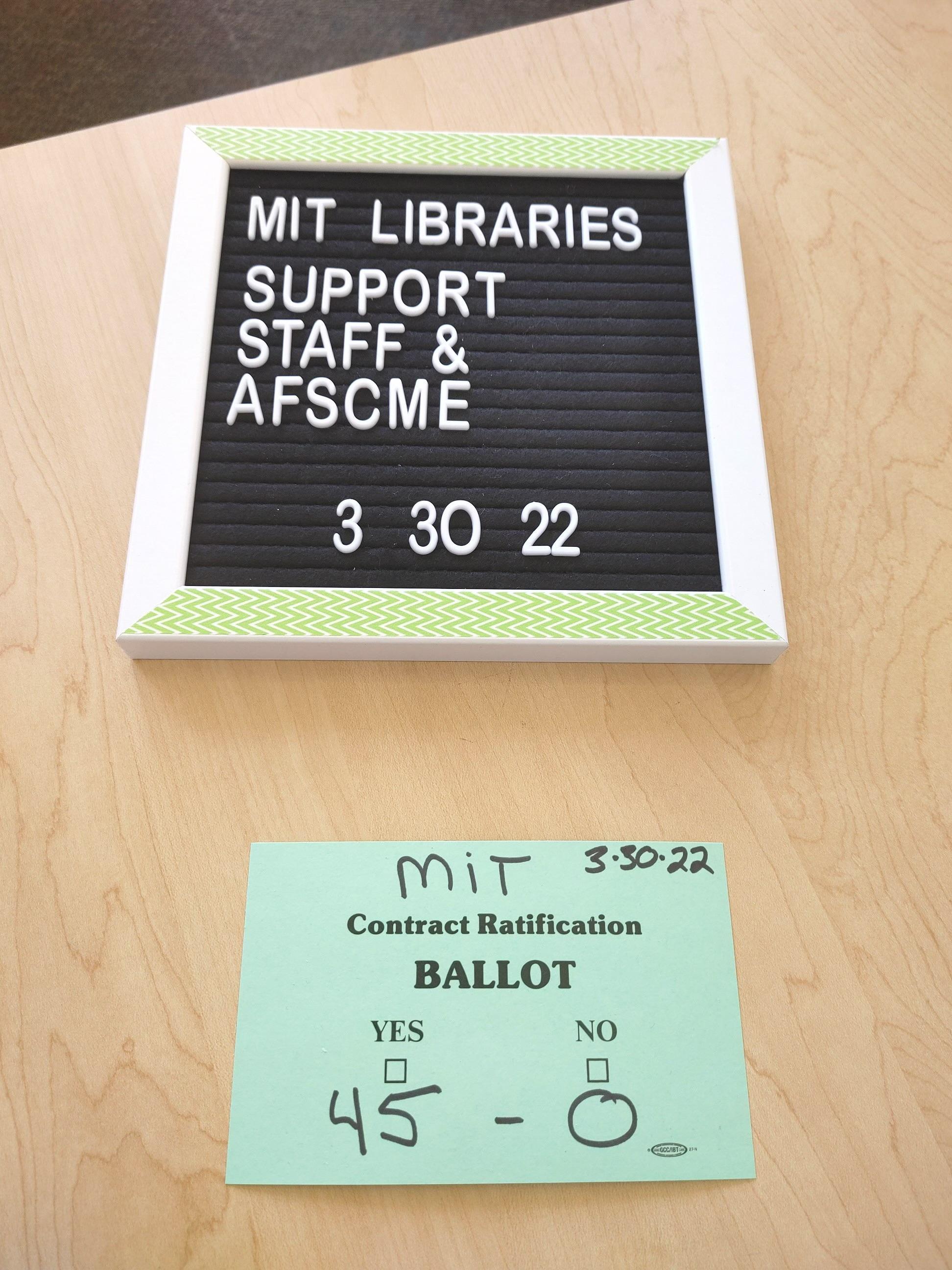 Local 2353 MIT Library Professionals Ratify First Union Contract